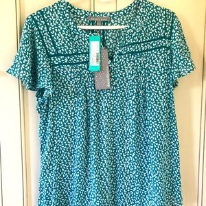 Daniel Rainn short sleeved blouse in Teal